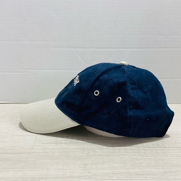 Here Fishy, Fishy Hat Navy Blue & Tan. 100% Cotton. Adjustable Strap. - Picture 4 of 7